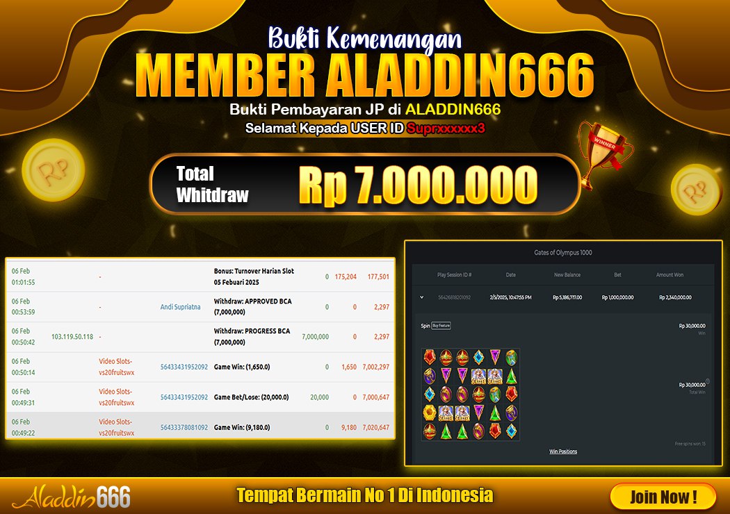 BUKTI JP1 06 FEBRUARI 2025 LUNAS RP. 7.000.000